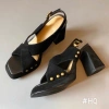 Sandal đế đôi gót cao 7p tôn – Hoả tốc, hàng có sẵn, phù hợp váy công sở, giảm còn 380k 8