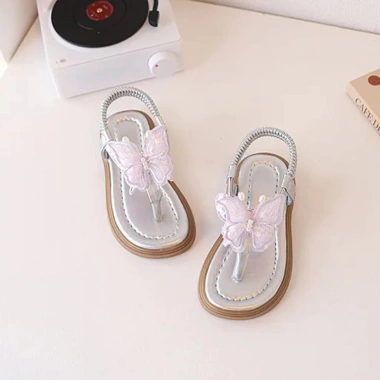Sandal Kẹp Ngón Chân Công Chúa Bé Gái - Đế Phẳng Ren Bướm Đi Biển Giá Ưu Đãi 237k