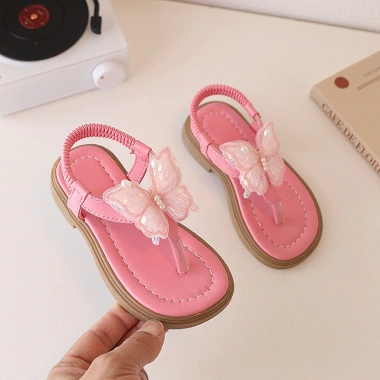 Sandal Kẹp Ngón Chân Công Chúa Bé Gái - Đế Phẳng Ren Bướm Đi Biển Giá Ưu Đãi 237k
