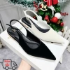 Sandal mũi nhọn đế bệt tuyết nhung, khóa cài, quai sau sang trọng - 175.000₫