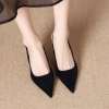 Sandal mũi nhọn đế bệt tuyết nhung, khóa cài, quai sau sang trọng - 175.000₫ 2