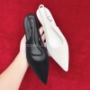 Sandal mũi nhọn đế bệt tuyết nhung, khóa cài, quai sau sang trọng - 175.000₫ 3