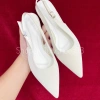 Sandal mũi nhọn đế bệt tuyết nhung, khóa cài, quai sau sang trọng - 175.000₫ 4