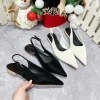 Sandal mũi nhọn đế bệt tuyết nhung, khóa cài, quai sau sang trọng - 175.000₫ 5