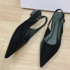 Sandal mũi nhọn đế bệt tuyết nhung, khóa cài, quai sau sang trọng - 175.000₫ 8