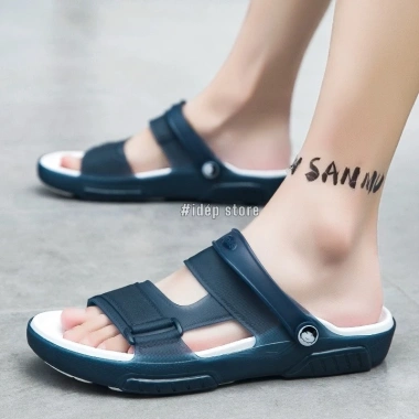 Sandal Nam Nhựa Dẻo Siêu Nhẹ Chống Nước Đi Mưa Đi Biển Xăng Đan 2 Quai