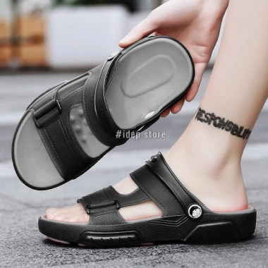 Sandal Nam Nhựa Dẻo Siêu Nhẹ Chống Nước Đi Mưa Đi Biển Xăng Đan 2 Quai