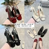 Sandal nữ cao gót 5cm vuông hở gót da bóng phối nơ đá Min - Công sở, giá chỉ 238k