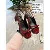 Sandal nữ cao gót 5cm vuông hở gót da bóng phối nơ đá Min - Công sở, giá chỉ 238k 2