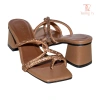 Sandal nữ cao gót quai đá lấp lánh mũi vuông, gót vuông, Dép sục tiệc công sở - Giá chỉ 180.000₫