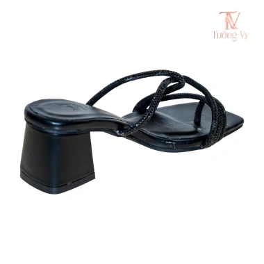 Sandal nữ cao gót quai đá lấp lánh mũi vuông, gót vuông, Dép sục tiệc công sở - Giá chỉ 180.000₫ 8