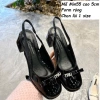 Sandal nữ hở gót da bóng 5p phối nơ đá, quai hậu cao gót công sở - Giá 232.000 VND 4