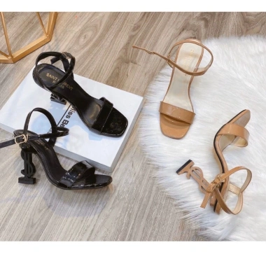Sandal nữ quai ngang da bóng gót 8cm - Siêu đẹp, giảm còn 77.000₫