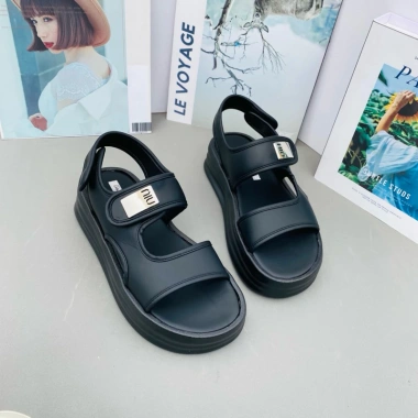 Sandal Quai Hậu Miu Miu Đế Bánh Mỳ 2 Quai Da Mềm Êm Cao 4p - Giá chỉ 170.500đ