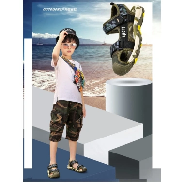 Sandal rọ xuất âu chống nước cho bé trai 3-12 tuổi, đế chống trơn: Alo Kids 028 giảm giá 22.9k