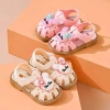 Sandal tập đi nơ bé gái, dép quai hậu đế mềm, chống trượt, size 15‑23 (6‑24 tháng) 2