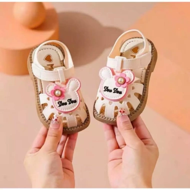 Sandal tập đi nơ bé gái, dép quai hậu đế mềm, chống trượt, size 15‑23 (6‑24 tháng) 3