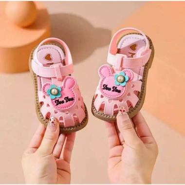Sandal tập đi nơ bé gái, dép quai hậu đế mềm, chống trượt, size 15‑23 (6‑24 tháng) 4