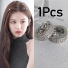 Sáng Bóng Zircon Hợp Kim Tròn Bện Nút Y2K Kẹp Tóc Kim Loại Đa Dụng 1 Gói