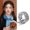 Sáng Bóng Zircon Hợp Kim Tròn Bện Nút Y2K Kẹp Tóc Kim Loại Đa Dụng 1 Gói 2