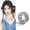Sáng Bóng Zircon Hợp Kim Tròn Bện Nút Y2K Kẹp Tóc Kim Loại Đa Dụng 1 Gói 3