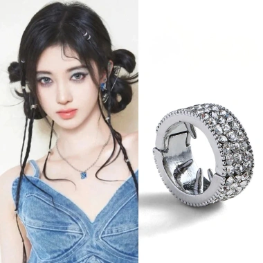 Sáng Bóng Zircon Hợp Kim Tròn Bện Nút Y2K Kẹp Tóc Kim Loại Đa Dụng 1 Gói