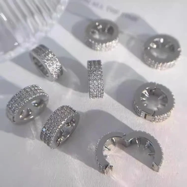 Sáng Bóng Zircon Hợp Kim Tròn Bện Nút Y2K Kẹp Tóc Kim Loại Đa Dụng 1 Gói 4 Sáng Bóng Zircon Hợp Kim Tròn Bện Nút Y2K Kẹp Tóc Kim Loại Đa Dụng 1 Gói 4