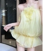 Sang Trọng Dây Đeo Nữ: Áo Voan Cảm Thấy Hoa, Sling Mùa Hè, Ống Top Nhiều Tay 381k 10