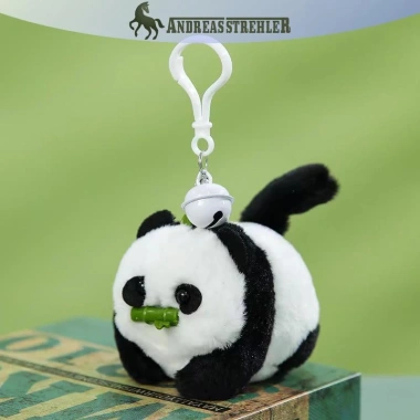 Sang Trọng Gấu Trúc Búp Bê Anime Plushie Móc Khóa Đuôi Di Động Quà Tặng Vui Vẻ