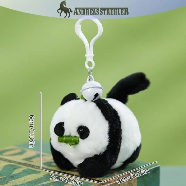 Sang Trọng Gấu Trúc Búp Bê Anime Plushie Móc Khóa Đuôi Di Động Quà Tặng Vui Vẻ
