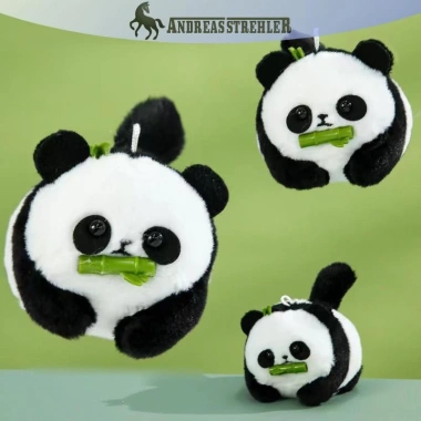 Sang Trọng Gấu Trúc Búp Bê Anime Plushie Móc Khóa Đuôi Di Động Quà Tặng Vui Vẻ