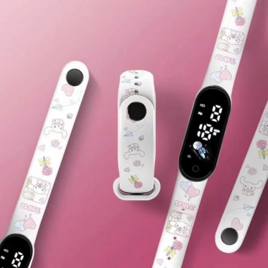 Sanrio Đồng Hồ Thông Minh LED Cinnamoroll Pochacco Pom Pom Purin Chống Nước Thể Thao 4