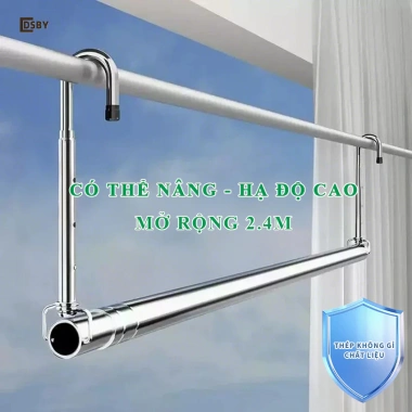 Sào phơi đồ ban công DSBY - Giá rẻ 96.380đ, điều chỉnh tự đo, phơi quần áo, chăn màn trên sân thượng