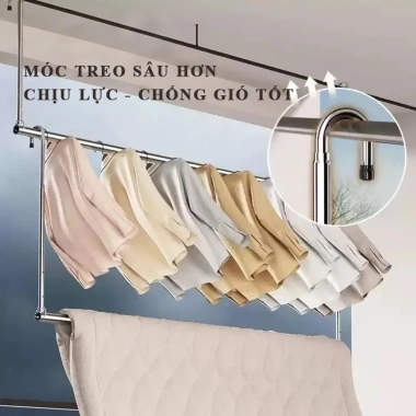 Sào phơi quần áo MEIT thép không gỉ không cần khoan, điều chỉnh chiều cao, chiều dài - 95.929₫ 2