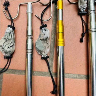 Sào rút gọn inox đa năng - treo lồng chim, quần áo, phơi, bứt hoa quả, tặng móc & túi bổi, 55k