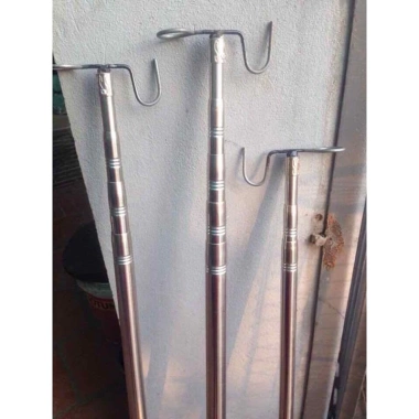 Sào rút inox kèm móc treo quần áo, lồng chim, vợt cá - Giá 59.900đ, giảm từ 75.474đ
