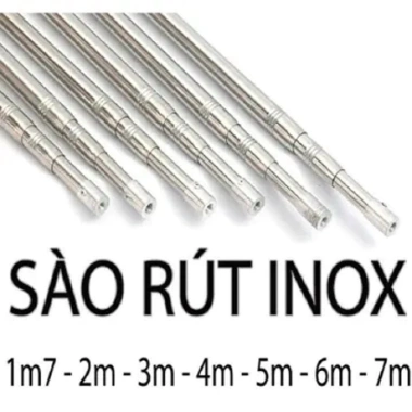 Sào rút inox treo lồng chim đa năng tặng kèm móc treo phơi quần áo nhanh