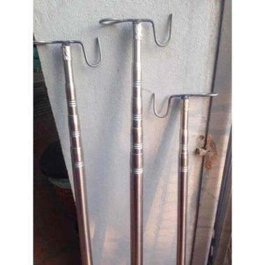 Sào rút inox treo lồng chim đa năng tặng kèm móc treo phơi quần áo nhanh
