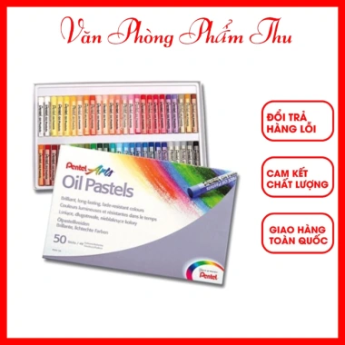 Sáp Dầu Pentel 50 Màu PHN50 Chính Hãng - Oil Pastel 12-50 màu, 65.000 VND