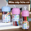 Sáp màu hữu cơ 12/24/36 bút - Hộp nhựa màu chống gãy an toàn không dính tay cho bé