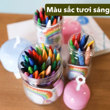Sáp màu hữu cơ 12/24/36 bút - Hộp nhựa màu chống gãy an toàn không dính tay cho bé 3