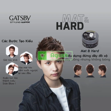 Sáp vuốt tóc Gatsby Wax Mat Hard 75g/25g - Thơm nam nữ, không bóng, giữ nếp, 59.000 VND 4 Sáp vuốt tóc Gatsby Wax Mat Hard 75g/25g - Thơm nam nữ, không bóng, giữ nếp, 59.000 VND 4