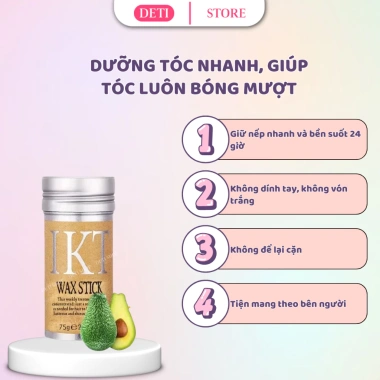 Sáp Vuốt Tóc IKT 75g - Giữ Nếp Tự Nhiên, Tóc Mềm Mượt, Giá Chỉ 79.000₫ 5 Sáp Vuốt Tóc IKT 75g - Giữ Nếp Tự Nhiên, Tóc Mềm Mượt, Giá Chỉ 79.000₫ 5