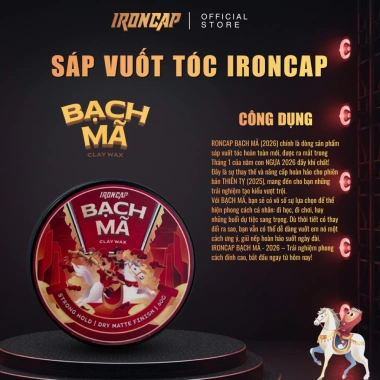 Sáp Vuốt Tóc IRONCAP Bạch Mã 2.026 - Claywax Oilbase Tạo Kiểu, Giá Ưu Đãi 350.000₫ 5