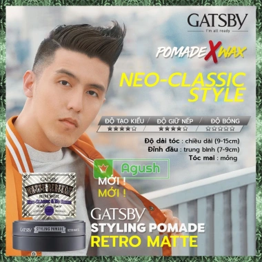 Sáp vuốt tóc nam Gatsby Pomade Retro Matte 75g giữ nếp lâu không bóng giá 169k 3 Sáp vuốt tóc nam Gatsby Pomade Retro Matte 75g giữ nếp lâu không bóng giá 169k 3