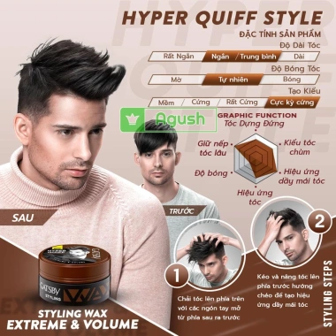 Sáp vuốt tóc nam nữ Gatsby Wax Extreme Volume 75g - Giữ nếp lâu, không bóng, thơm, tạo kiểu cứng, mini 25g, chỉ 59.000đ 4 Sáp vuốt tóc nam nữ Gatsby Wax Extreme Volume 75g - Giữ nếp lâu, không bóng, thơm, tạo kiểu cứng, mini 25g, chỉ 59.000đ 4