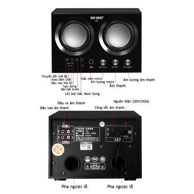 SASION Loa Bluetooth A9 cho máy tính – Âm trầm mạnh, hỗ trợ mic, USB, thẻ SD, giảm giá 22% 1.060.000₫ 9