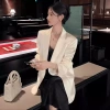 Satin Blazer Hàn Quốc Đen Trắng - Thiết Kế Thoải Mái Sang Trọng, Giá 344.090 VND 10