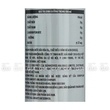 Schweppes Soda không đường 330ml - Lon tiện lợi, hương tươi mát, chỉ 46.000₫ 6