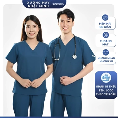 Scrubs đồng phục spa vải co giãn, thích hợp thẩm mỹ viện, phòng khám, điều dưỡng, dược sĩ - Giá 130,200₫